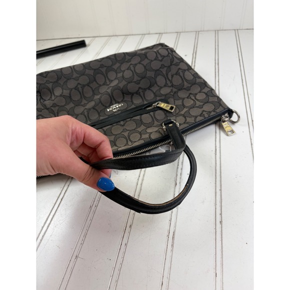 Coach Vintage Y2K Black Signature Jacquard Prairie Satchel